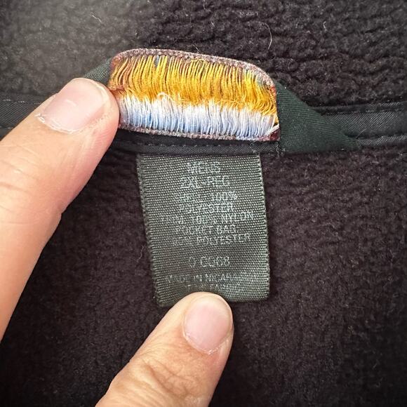 L.L Bean Men's Solid Black Fleece Full Zip High Collared Vest Vintage 2XL - Picture 7 of 12